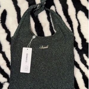 CHANEL Y2K Black Halter Top